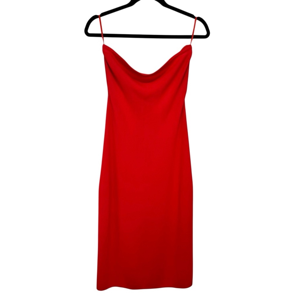 NEW Staud Canna Strapless Dress Red Rose Size Large - Picture 5 of 9
